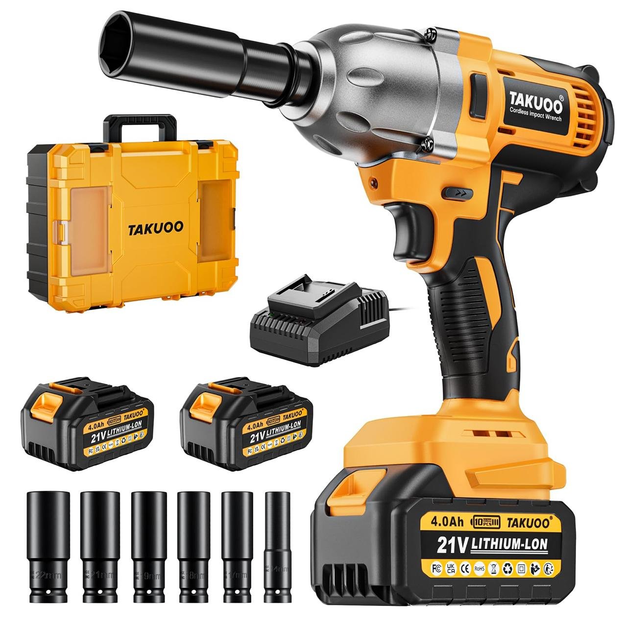TAKUOO Cordless Impact Wrench Kit